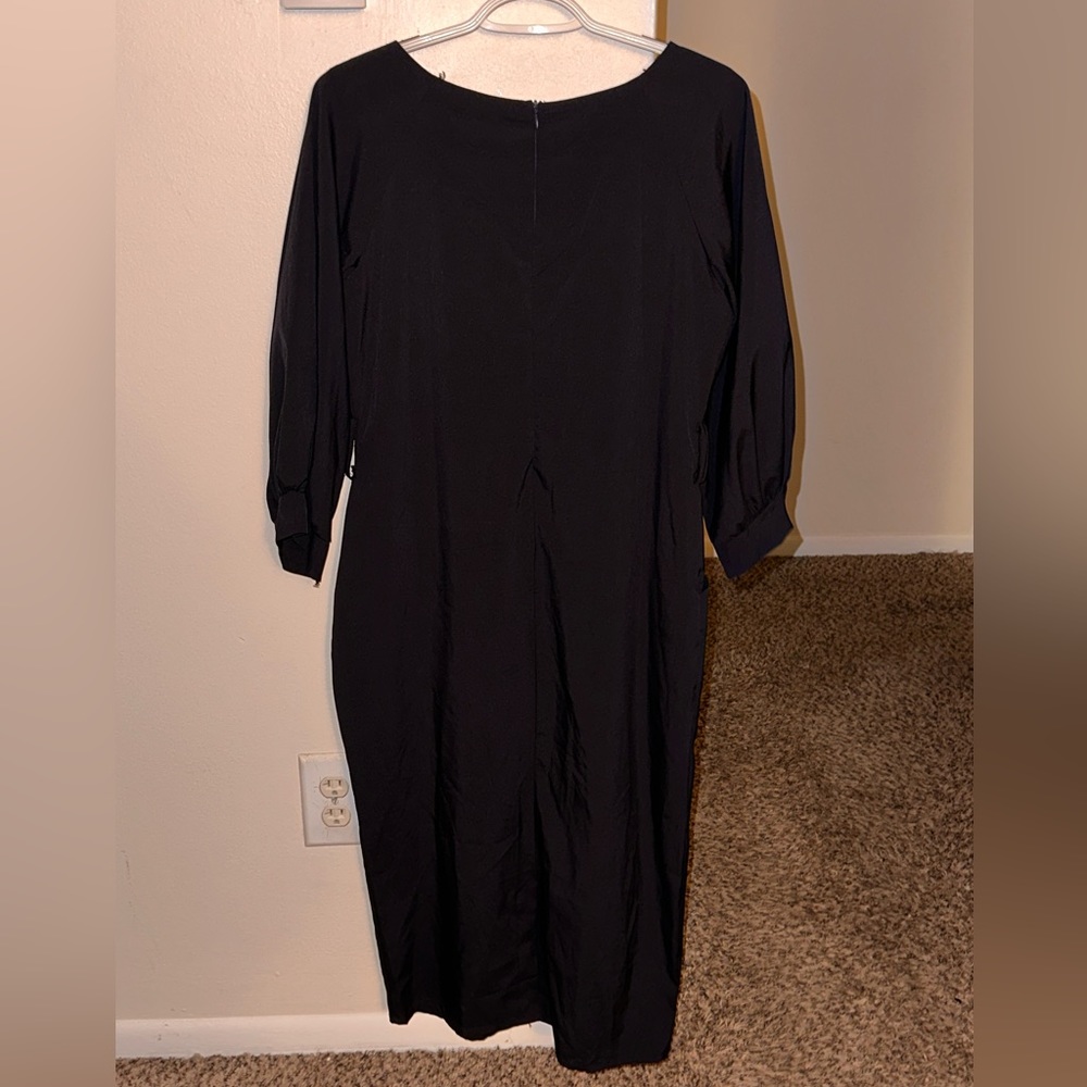 Women’s Long Sleeved Navy Blue Midi Dress